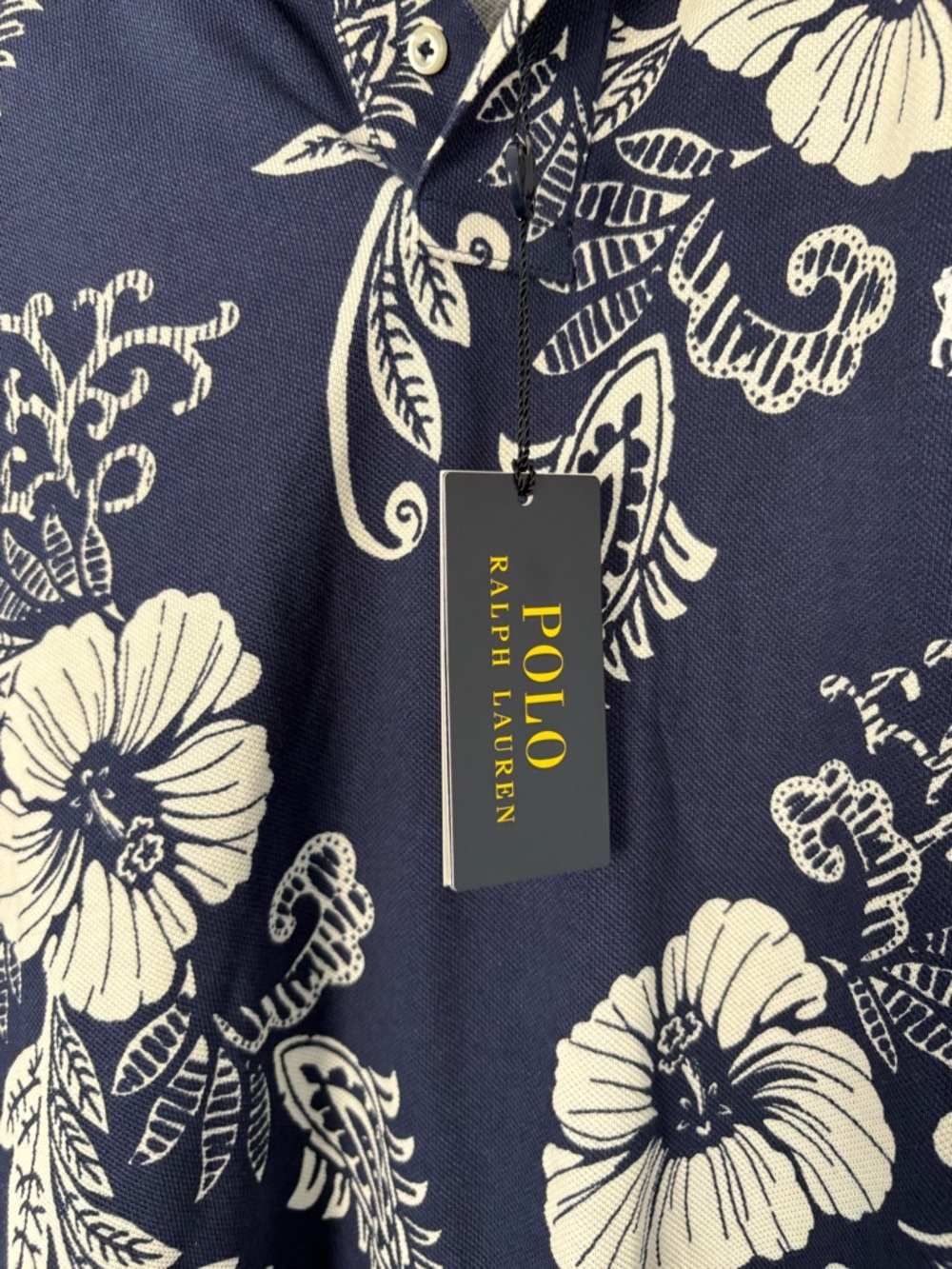 Polo Ralph Lauren Hibiscus-Print Mesh Polo Shirt Floral Men’s Size XL - Picture 4 of 5